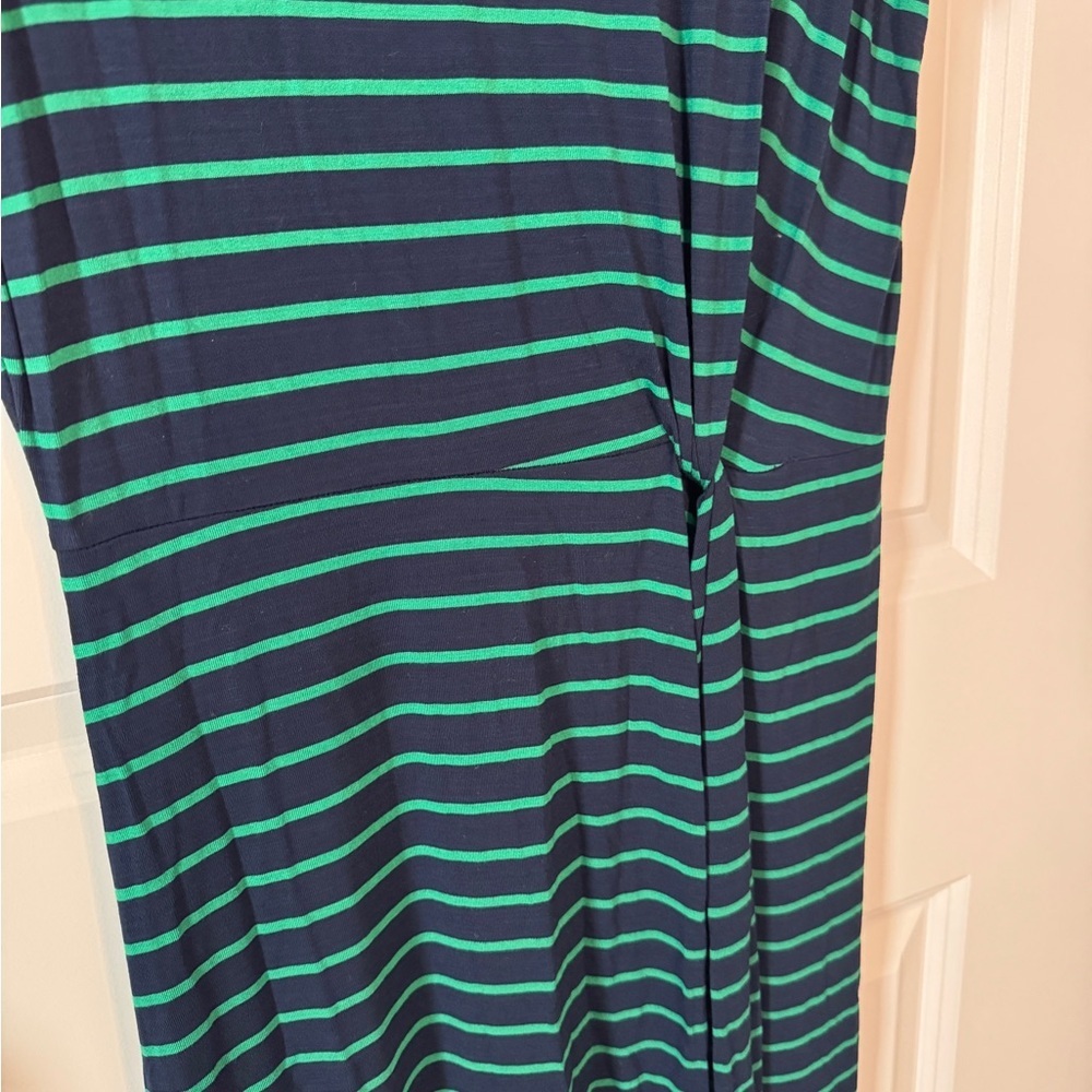 NWT-LOFT Green and Black Striped Maxi Dress Size XS Petite - Picture 2 of 4